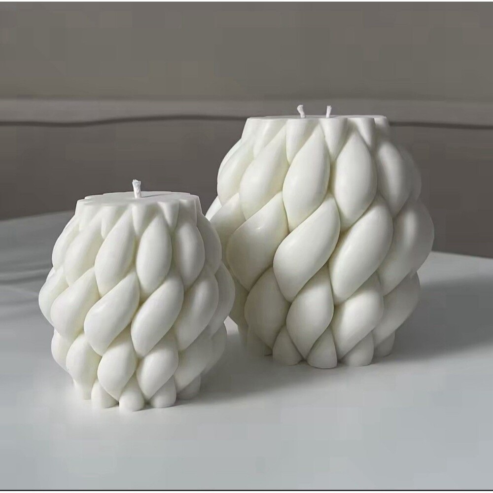 Wave Twisted Candle Molds Abstract Wave Striped Columns Candles Aroma Wax 3pcs